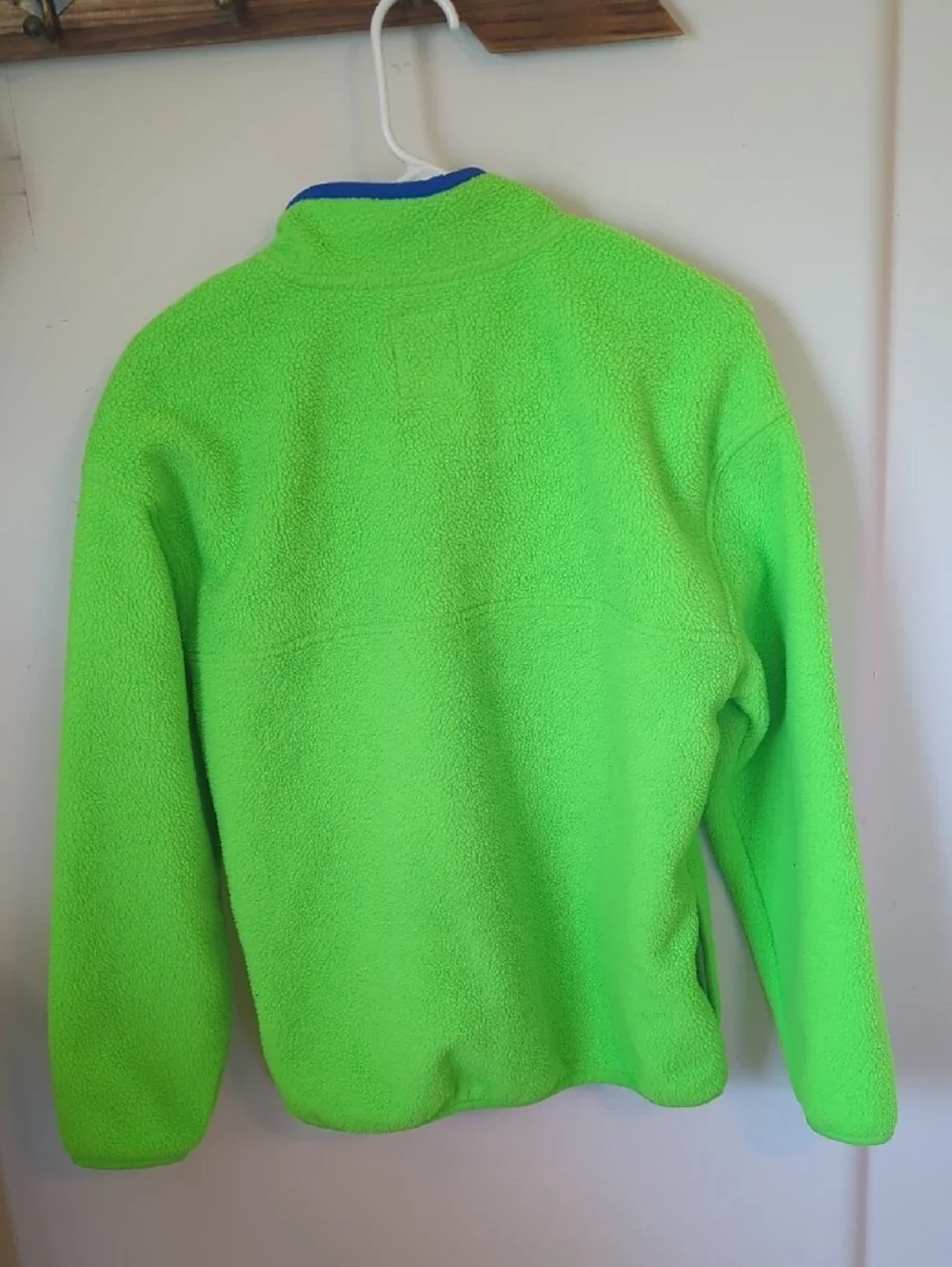 GAP Neon Green Fleece Pullover with Blue Trim